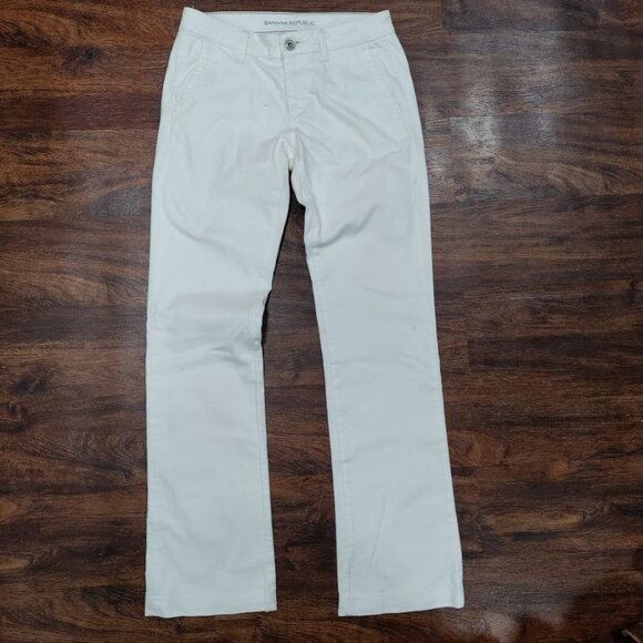Banana Republic White Low Rise Twee Relaxed Trouser Women's Size 25 - Picture 2 of 16